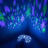The Tooth Fairy Flylight Box Set projects green and purple galaxies, turning a dark room into a magical nighttime wonderland.