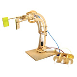 The Make A Robotic Arm Kit by Copernicus Toys offers hands-on learning with a hydraulic arm and yellow gripper on a square base.