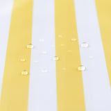 Close-up of water droplets on a Bumkins Wet Bag Plus 2 Pack: Blue + Yellow Stripe.