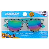 Arkaid Sunglasses by Sunstaches feature Mickey Mouse on a blue packaging and offer 100% UV400 protection.