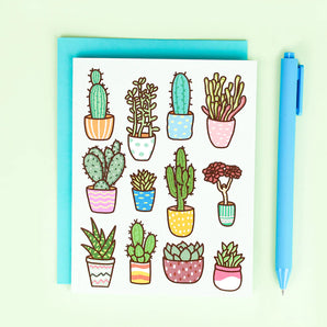 Blank Greeting Card, Succulent