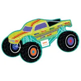 The 20 Piece Puzzle by Floss and Rock features a vibrant monster truck with oversized wheels, ideal for car enthusiasts.