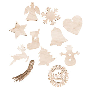 Wooden Christmas Tree Ornaments