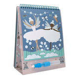 Floss and Rocks Color Changing Watercard Easel, Enchanted is a portable easel with fairies, clouds, stars, and includes a water brush pen.