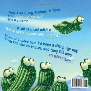 The Jump! Hardcover Book by Treasure Chest Books features illustrated cacti, including one jumping, with a story on how Barb got its name.
