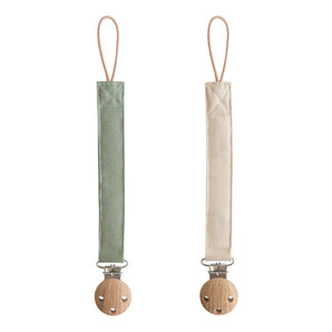 Pacifier Clip - 2 Pack, Olive/Shifting Sands