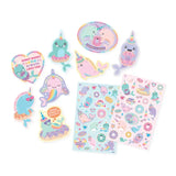 Nom Nom Narwhals scented stickers by OOLY feature playful designs and positive messages.