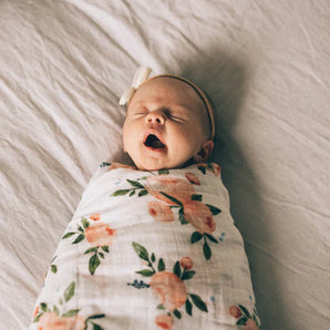 Cotton Swaddle, Watercolor Roses