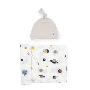 Soft Knit Swaddle and Hat Set, Planets