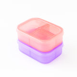 Bumkins Silicone Bento Box 3 Section 2 Pack: Magenta Jelly sits stacked on a white background.