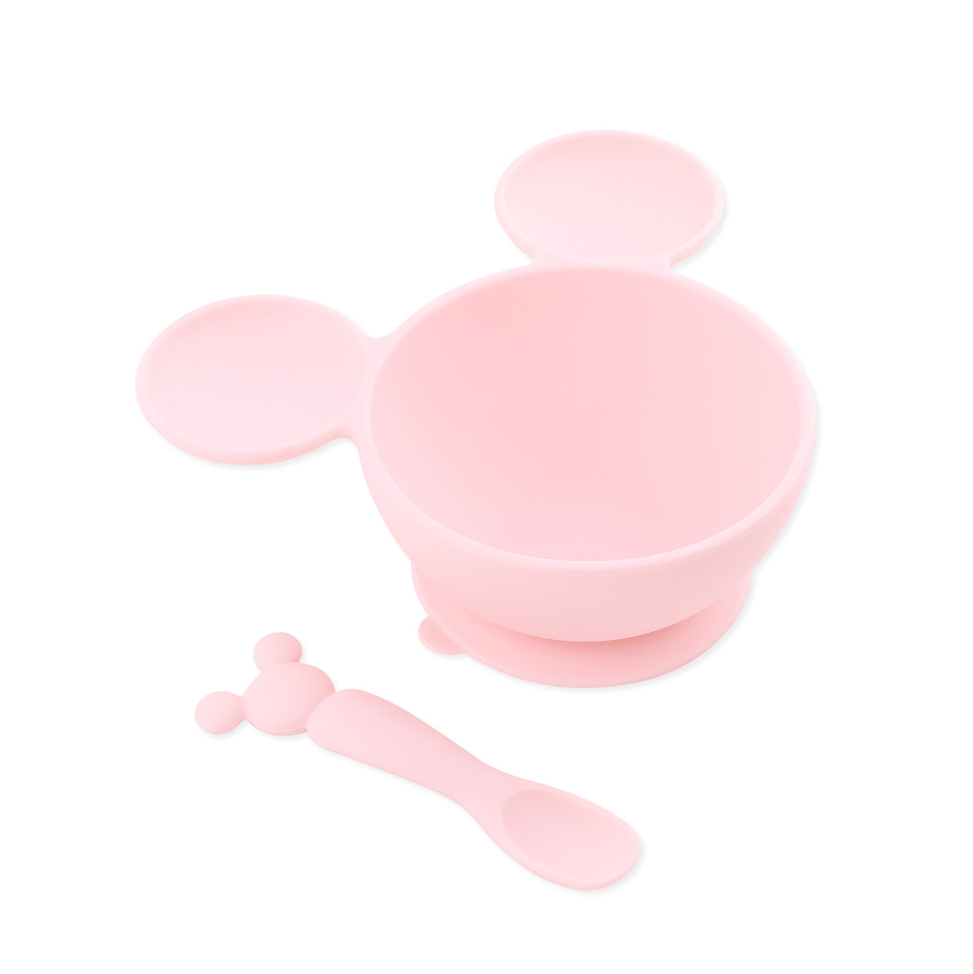 Silicone First Feeding Set: Minnie Mouse Light Pink