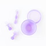Bumkins First Foods Essential 5-Piece Mealtime Set: Purple Jelly is neatly arranged on a white background.