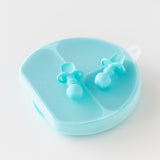 Bumkins Grip Dish Essential Infant 4-Piece Mealtime Set: Blue rests on a white background.