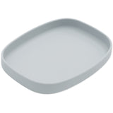Bumkins Silicone Grip Tray: Gray is a rectangular, food-safe silicone dish with raised edges and a secure suction base.
