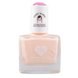 Klee Naturals Kids Water-Based Peelable Nail Polish in light peach with a pink gemstone cap—no remover needed. Kid-friendly!.