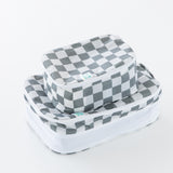 Bumkins Packing Cube 2 Pack: Charcoal Check is shown stacked on a white background.