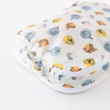 Close-up of Bumkins Packing Cube 2 Pack: Winnie + Friends on a white background, showcasing the top handle and zipper.