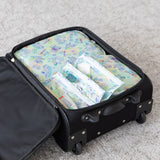 Bumkins Packing Cube 2 Pack + Clear Travel Bag 3 Pack Set: Aloha Stitch—organize travel essentials in style and color.