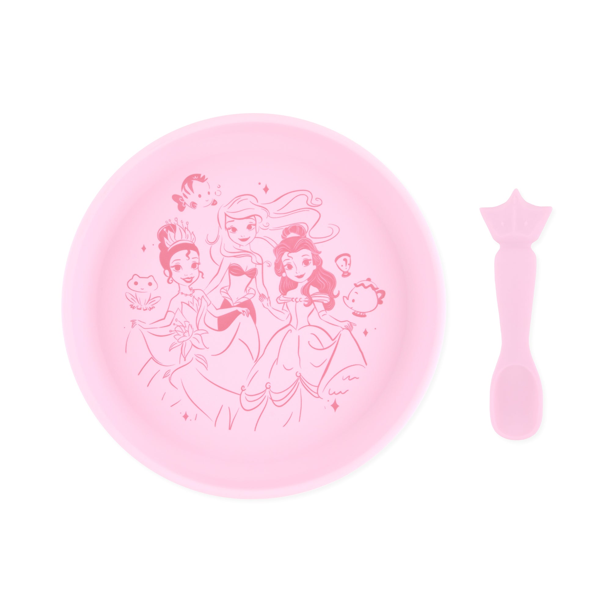 Silicone Plate + Spoon Set: Disney Princess