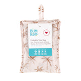 Bumkins Packable Tote Bag: Palm Daze is folded with its packaging tag.