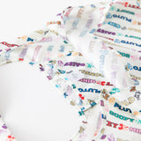 Close-up of Bumkins Packable Tote Bag: Mickey & Friends Varsity on a white background, showcasing the interior pocket.