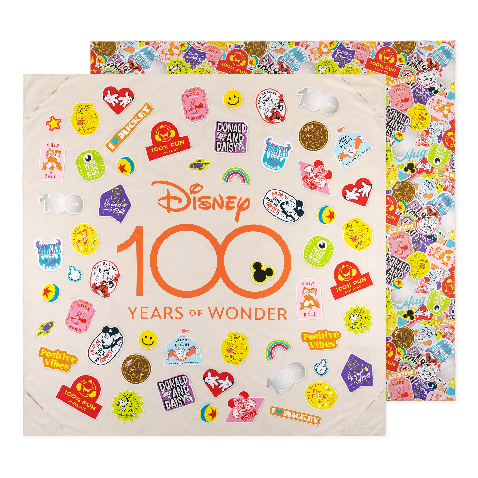 Reversible Roll & Go Blanket, Disney 100 Happy Faces