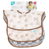 Bumkins SuperBib® 3 Pack: Palms + Check is shown on a white packaging header.