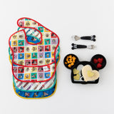 Bumkins On-The-Go Mealtime 7-Piece Set: Mickey & Friends MVP lays flat on a white background.