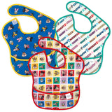 Bumkins SuperBib® 3 Pack: Mickey & Friends MVP features 3 waterproof bibs with colorful Disney character prints.