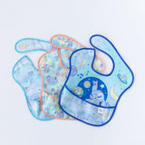 Bumkins SuperBib® 3 Pack: Stitch Star-ring Up Trouble is fanned out on a white background.