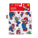 Bumkins Reusable Snack Bag, Large: Super Mario™ & Luigi is shown on a red packaging header with a cartoon illustration.