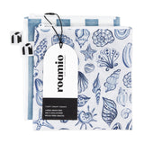 Roamio by Bumkins Reusable Snack Bag, Large 2 Pack: Coastal is shown with a black & white packaging tag.