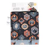 Bumkins Reusable Snack Bag, Large 2 Pack: Everyday Is Halloween is shown on a white packaging header.