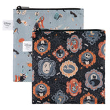 Bumkins Reusable Snack Bag, Large 2 Pack: Everyday Is Halloween—2 waterproof pouches with Disney's Nightmare Before Christmas designs.