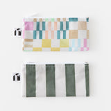 Roamio by Bumkins Reusable Snack Bag, Small 2 Pack: Motley Club is neatly arranged on a white background.