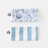 Bumkins Reusable Snack Bag, Small 2 Pack: Coastal is neatly arranged on a white background.