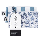 Bumkins Reusable Snack Bag, Small 2 Pack: Coastal is shown with a black & white packaging tag.