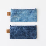 Roamio by Bumkins Reusable Snack Bag, Small 2 Pack: Denim on Denim is neatly arranged on a white background.