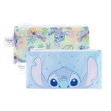 Bumkins Reusable Snack Bag, Small 2 Pack: Stitch Star-ring Up Trouble includes 2 small waterproof snack bags featuring Disney's Stitch prints.