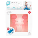 Bumkins Silicone Chewtensils®: Pink Jelly are shown in a white packaging box, with a clear front window displaying the product.