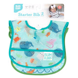 Bumkins Starter Bib 2 Pack: Ocean Life & Whale Tail is shown on a white packaging header.