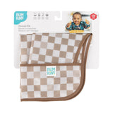 Bumkins Sleeved Bib: Sand Check is shown folded in its packaging.