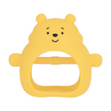 Bumkins Silicone Un-Droppable Mitt Teether: Winnie the Pooh features a yellow, smiling Winnie the Pooh design made of LFGB-grade silicone.