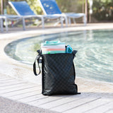 The Bumkins Wet Bag + Clear Travel Bag 3 Pack Set in Rich Black keeps your poolside essentials and wet gear organized and dry.