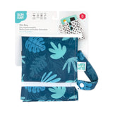 Bumkins Wet Bag: Blue Tropic is shown folded on white cardboard packaging.