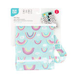 Bumkins Wet Bag: Rainbows is shown folded on white cardboard packaging.