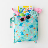 The Bumkins Wet Bag + Clear Travel Bag 3 Pack Set: Ocean Life keeps books, sunglasses, toys & clothes organized on the go.