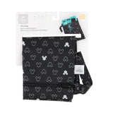 Bumkins Wet Bag: Mickey Mouse Icon Black + White is shown folded on white cardboard packaging.