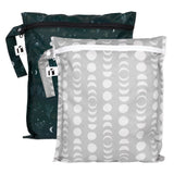 Roamio by Bumkins Wet Bag 2 Pack: Desert Night—cactus & moon prints, waterproof, reusable.