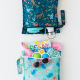 Bumkins Wet Bag 2 Pack: Ocean Life & Jungle—colorful, reusable bags for kids’ swim gear, toys, books, and sunglasses.